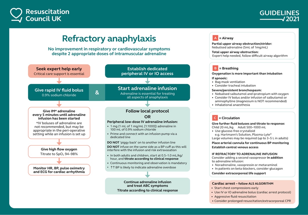 Algorithm for the treatment of refractory anaphylaxis
